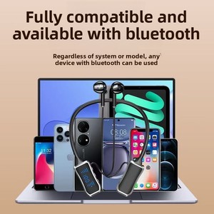 <span class=keywords><strong>BT1</strong></span> les écouteurs sportifs Bluetooth à maintien du cou offrent une autonomie de batterie longue durée et prennent en charge l'insertion de carte avec affichage numérique LED - Product Image 3