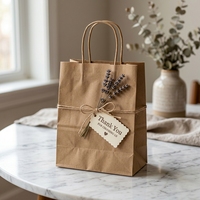 Individuell Bedruckte Großhandels-Takeaway-Tüten für Fast-Food-Restaurants aus Braunem Kraftpapier mit Gedrehten Griffen