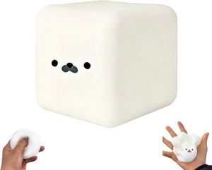 Jouet sensoriel anti-stress en forme de cube de tofu en TPR, mignon et super doux, pour enfants et adultes, jouet de poche - Product Image 2