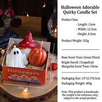 Halloween Heimdekoration Geschenkset Rauchfreie Herbst-Themen Sojawachs-Kerzen für Thanksgiving Kürbis-Duftkerze