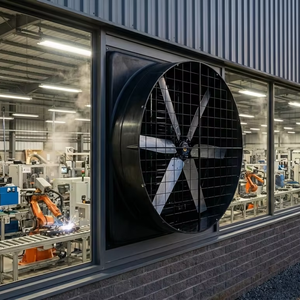 Ventilateur d'extraction en fibre de verre haute puissance 72 pouces 380-480V 2200W avec moteur CC sans balais, protection IP55, débit d'air 70500 CFM pour ferme laitière et aviculture - Product Image 1