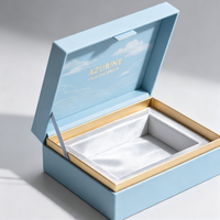 Boîte cadeau rigide à clapet personnalisée avec estampage à chaud de luxe, logo personnalisé, insert en velours pour emballage de bijoux, cosmétiques et parfums