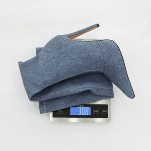 Botas vaqueras ajustadas por encima de la rodilla para mujer, con cremallera lateral, punta puntiaguda, ajuste ancho, talla 46, botines largos - Product Image 6