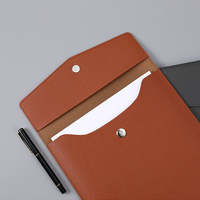 Bolsa de archivo de almacenamiento Vertical A4 personalizada de fábrica, carpeta de archivos de documentos de contrato impermeable de cuero Pu para oficina de negocios