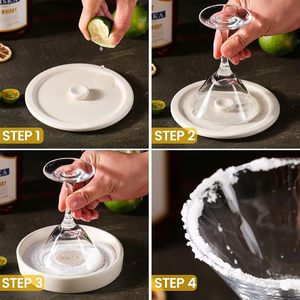 Sel margarita en céramique avec couvercle Home Bar Accessoires pour assaisonnement Sel margarita Rimmer Set - Product Image 3