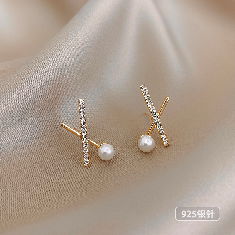 8#X-shaped Pearl [Silver Needle]