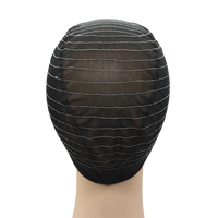 Bonnet de Perruque en Maille Noire 13x4 de Haute Qualité, Casquette Réglable avec Ligne Blanche, Dôme en Maille Élastique pour la Fabrication de Perruques