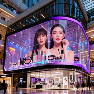 P4 Pixel pitch 5000nits linh hoạt pha lê <span class=keywords><strong>LED</strong></span> bảng điều chỉnh siêu trong suốt <span class=keywords><strong>LED</strong></span> phim màn hình hiển thị cho xây dựng mặt tiền tường kính quảng cáo - Product Image 2