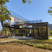 Edificio Comercial Portátil con Estructura de Acero Moderna y Personalizada, Tienda Modular Prefabricada, Cafetería, Quiosco con Terraza en el Techo