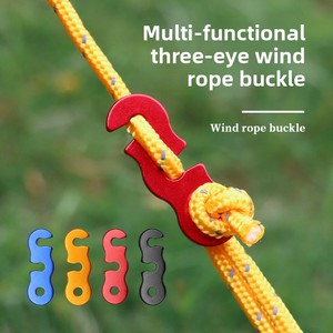 Outdoor Camping Aluminum Alloy Paracord Buckle Summer <b>Tent</b> Rope Accessory S-Shaped Wind Rope Three-Hole Open <b>Small</b> Size - Product Image 1
