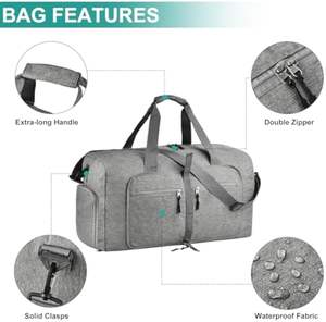 Sac <span class=keywords><strong>de</strong></span> voyage en polyester imperméable extra large, léger, pliable, avec fermeture éclair, sac <span class=keywords><strong>de</strong></span> voyage pour hommes et femmes - Product Image 3