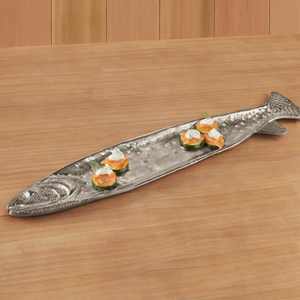 Plat à poisson artisanal en aluminium moulé – Plateau de service détaillé pour fruits de mer, idéal pour les stations balnéaires, les hôtels et les restaurants spécialisés - Product Image 1