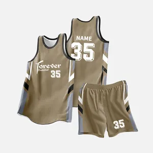 Cetak Digital Jersey basket seragam ukuran besar 5xl desain Tank top basket seragam basket Jersey pakai