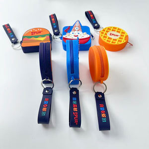 Porte-monnaie zippé pliable multifonctionnel en silicone, motif dessin animé mignon et personnalisable, petite pochette de rangement portable pour - Product Image 4