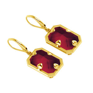 ต่างหูเงินแท้ชุบทองคำขาวประดับ<span class=keywords><strong>พลอย</strong></span><span class=keywords><strong>ทับทิม</strong></span>สีแดงทรงสี่เหลี่ยมผืนผ้า สไตล์วินเทจ สำหรับผู้หญิง งานแต่งงาน ลดราคาพิเศษ - Product Image 3
