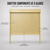 Porte à enroulement en acier coupe-vent, isolée ou à lames creuses, couleur personnalisée pour atelier, entrepôt, centre commercial