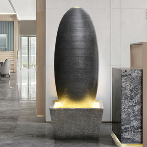 Fuente de agua Quanfangyuan 43x43x105cm Diseño geométrico amarillo Decoración interior y exterior - Product Image 2