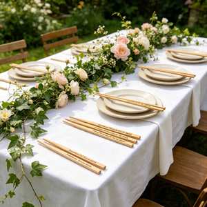 Palillos de Bambú con Nombre Grabado, Palillos de Madera Reutilizables Personalizados, Regalo para Bodas, Aniversarios - Product Image 3