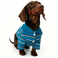 Polo pour chien à rayures style Old Money, en piqué, à manches courtes, vêtements pour animaux de compagnie, chiots, petites et moyennes races, vente en gros, logo personnalisé, OEM, ODM