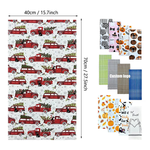 100% <span class=keywords><strong>Cotton</strong></span> Giáng Sinh Bột Bao Khăn Thăng Hoa Tùy Chỉnh In Bông Nhà Bếp Tùy Chỉnh Trà Khăn - Product Image 4