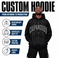 Vente en gros de sweats à capuche surdimensionnés pour hommes, manches longues, poche avant, style streetwear, vêtements pour jeunes, logo personnalisé