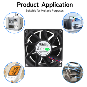Coolcox điện lớn Quạt làm mát không khí 92x92x38mm DC trục làm mát 12V 24V OEM cho nhà sử dụng ROHS chứng nhận - Product Image 4