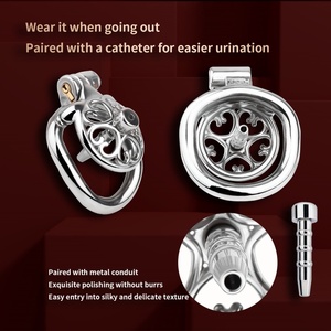 Jaula de Castidad Masculina Hueca FRRK con Cinturón de PU, Anillo para Pene, Sonda Uretral de Silicona, Jaula para Pene BDSM, Juguetes Sexuales Eróticos para Hombres - Product Image 3