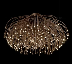 Lampada a Sospensione Moderna a Forma di Ramo d'Albero, in Rame e Acciaio Inossidabile con Finitura Dorata, Luce Bianca Calda, Paralume in Vetro, Facile Installazione - Product Image 4