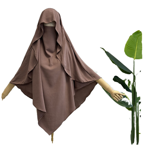 Femmes léger respirant Khimar Cape Jazz crêpe Niqab cordes Long Hijab voile Dubaï <span class=keywords><strong>robe</strong></span> islamique pour l'<span class=keywords><strong>hiver</strong></span> prière ODM - Product Image 2