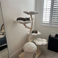 Arbre à chat floral moderne de luxe en bois, avec sisal durable, mobilier d'escalade pour chat, cadeau pour chat, vente en gros
