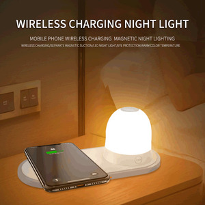 Multifonctionnel veilleuse chargeur rapide sans fil 10w type-c usb lampe de bureau sans fil chargeur pour téléphone - Product Image 2