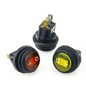 สวิตช์โยกกันน้ำแบบกลม KCD2 พร้อมไฟ 3 ขา 12V 20A สวิตช์อัตโนมัติ - Product Image 4