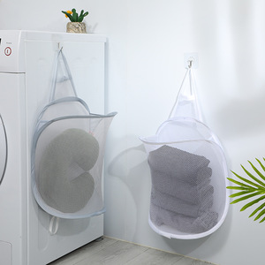 Cesto de Ropa Colgante de Malla para Montar en la Pared, Gran Capacidad, Organizador de Ropa Portátil, Forma Rectangular, Tipo Gancho, Material PP - Product Image 1
