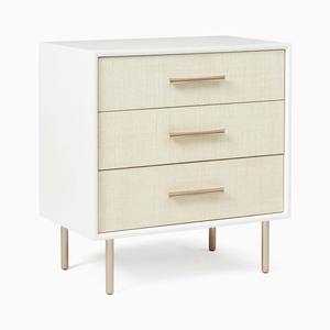 Custom Modern Minimalist <b>Oak</b> Wood <b>Bedside</b> Table with Three <b>Drawers</b> Durable Storage Adjustable Extendable Features Home Furniture - Product Image 2