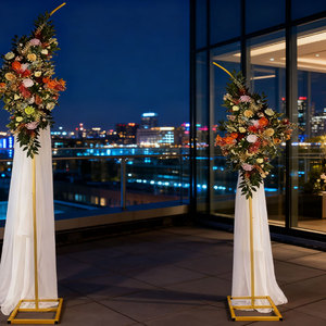 <span class=keywords><strong>2025</strong></span> Mô Hình Mới Bền Thép Không Gỉ Hình Chữ Nhật Đám Cưới Backdrop Vòm Đảng Trang Trí Với 5-6ft Chiều Cao Trung Tâm Hoa Đứng - Product Image 2