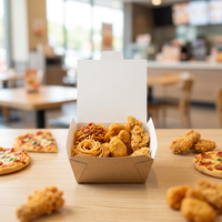 Boîte à emporter carrée jetable en papier, bol en papier kraft micro-ondable pour pâtes et salades, récipient alimentaire étanche de qualité alimentaire pour le déjeuner