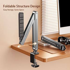 Support de Table ou de <span class=keywords><strong>Lit</strong></span> Flexible à Col de Cygne avec <span class=keywords><strong>Pince</strong></span> Longue et Rotation à 360° pour Téléphone, <span class=keywords><strong>Liseuse</strong></span> Kindle et Tablette - Product Image 1