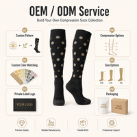 Chaussettes de compression personnalisées Daisy pour femmes, hauteur genou, 15-20 20-30 mmHg, motif floral jacquard, chaussettes de soutien, OEM ODM Marque privée