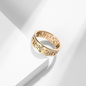 Anillo Hueco Vikingo Nórdico Nuevo, Joyería Rúnica Retro de Acero Inoxidable para Hombre <span class=keywords><strong>y</strong></span> Mujer - Product Image 5