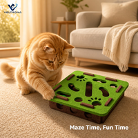 Jouet de labyrinthe pour chat, puzzle interactif en feutre avec emplacements pour empreintes de pattes, pour chats d'intérieur, chatons, jeu d'intelligence
