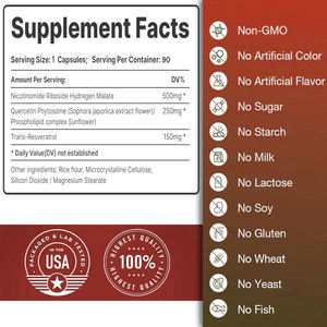 OEM Best-seller Capsules NAD + végétariennes favorisant la fatigue du métabolisme énergétique Type de supplément à base de plantes à supprimer - Product Image 2