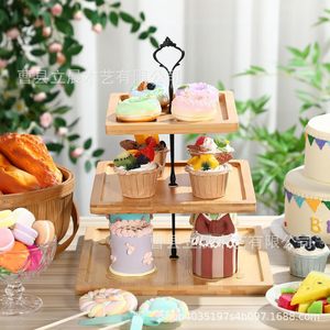 ถาดขนมหวานไม้หลายชั้น 2 ชั้น รูปทรงเมฆ สำหรับงานปาร์ตี้ งานแต่งงาน ถาดเสิร์ฟน้ำชา - Product Image 4