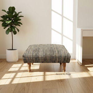 Banc Kilim en laine et jute tissé à la main, écologique, motif géométrique traditionnel, pour entrée, chambre, couloir, salon, appartement - Product Image 2