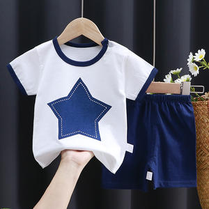 Nouvel ensemble de vêtements pour enfants à manches courtes en coton pur, t-shirt pour filles et garçons, ensemble deux pièces pour bébés, style <span class=keywords><strong>coréen</strong></span>, animaux/à rayures - Product Image 6