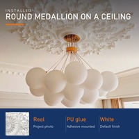 Moulure de plafond en polyuréthane sculptée, roseau de plafond, panneau central, ensemble de moulures 27-180cm grande taille pour salon, hôtel, OEM