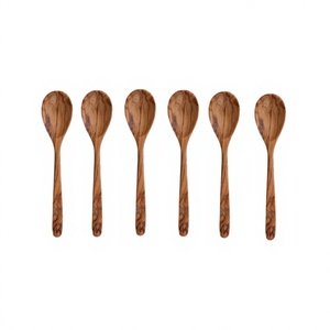Ensemble de 6 cuillères en bois de qualité supérieure, pour la maison et les hôtels, à prix imbattables - Product Image 1
