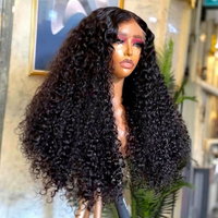 Wig Keriting Double Drawn Termurah Grosir 100% Rambut Asli Manusia 4*4 5*5 13x4 Wig Tanpa Lem HD Lace Frontal untuk Wanita Kulit Hitam