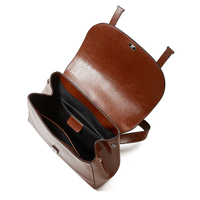 Sac à dos en cuir ciré pour femme, vente en gros d'usine, sacs à main vintage grande capacité, sac d'étudiant de luxe discret pour femme, logo personnalisé
