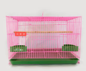 Gabbia per Uccelli Pieghevole in Filo Metallico con Ampio Spazio, Contenitore per Acqua, Vassoio in Metallo per Allevamento di Pappagalli e Uccelli Piccoli, Vassoio in Plastica - Product Image 2