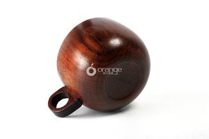 Taza de café y té de madera de vientre grande de <span class=keywords><strong>grano</strong></span> de madera Vintage con logotipo personalizado, tazas y platillos de té de estilo de diseño bonito - Product Image 4